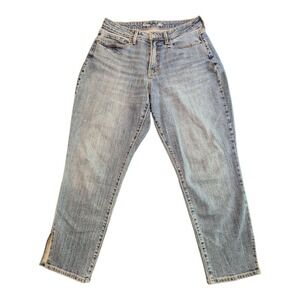 Old Navy Women's High Rise Curvy O. G. Straight Leg Jeans‎ Sz 12 Side Slits Blue